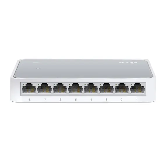TP-Link TL-SF1008D - Network Switch, Unmanaged, Fast Ethernet (10/100), White