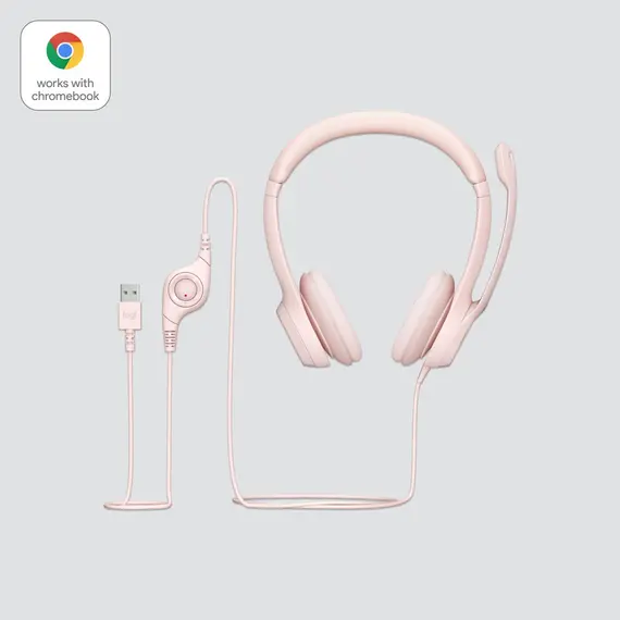 Logitech H390 - USB Computer Headset, Rose, imagen 6