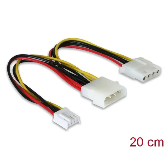 Delock 82111 -Internal Power Cable, Molex 4pin male to Molex 4 pin female + 4 pin Floppy