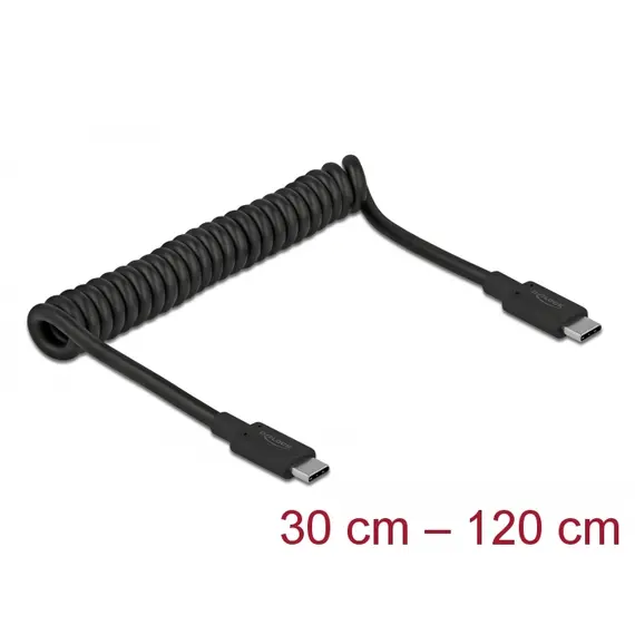 כבל מסולסל USB-C 3.1 Gen 2 ז/ז PD 3A E-Marker
