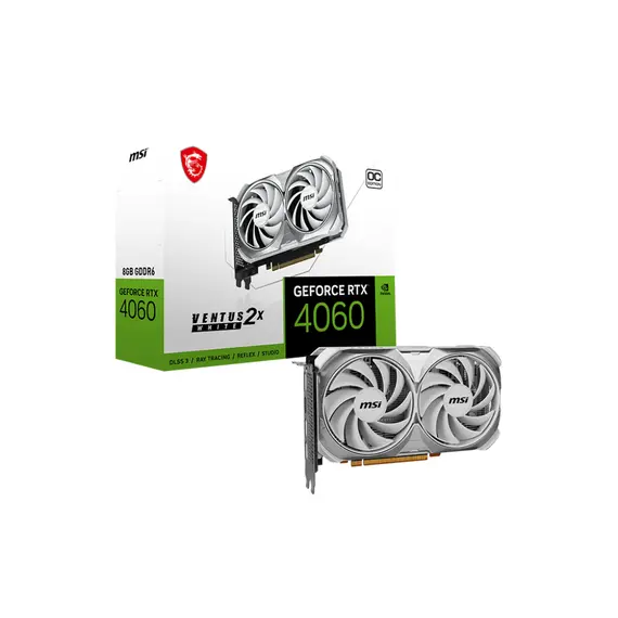 MSI GeForce RTX 4060 VENTUS 2X WHITE 8G OC - Video Card, NVIDIA, 8GB, GDDR6