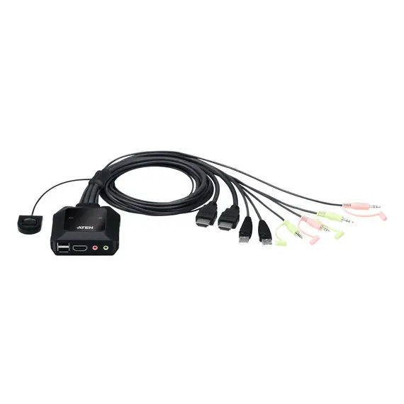 ATEN CS22H-AT - 2-Port USB 4K HDMI Cable KVM Switch with Remote Port Selector