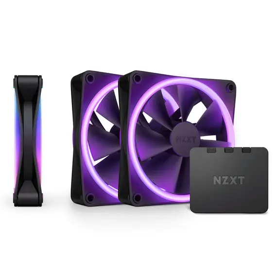 NZXT F120 - RGB DUO Triple Pack PC Case Fan, Black