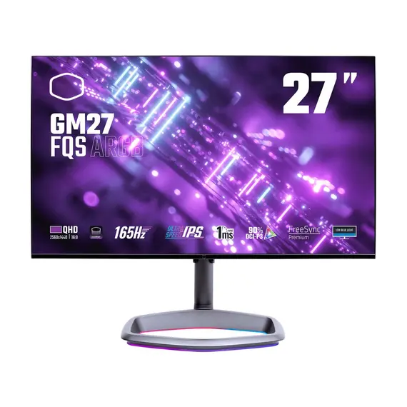 Cooler Master Gaming GM27-FQS ARGB 30th Anniversary Edition - 27" Monitor, LED, Quad HD, Black, Silver