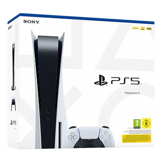 Sony PlayStation 5 - Gaming Console, 825GB, Wi-Fi, Black, White
