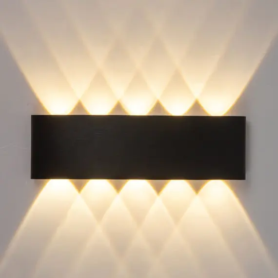 Semicom SKIP SM-HS8083BK/10WW - Wall Mounted Lamp, 10W, UP/DOWN, IP54, Yellow Light