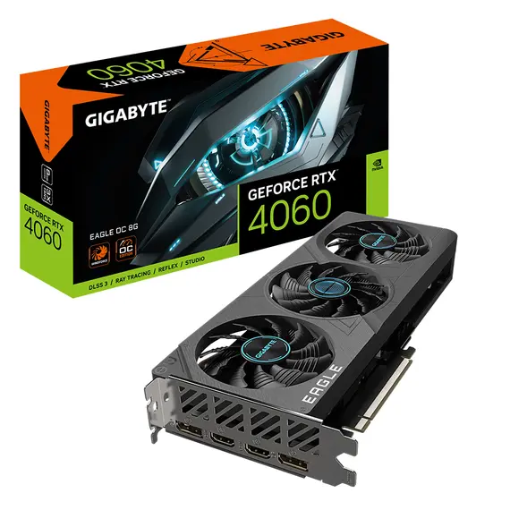 Gigabyte GeForce RTX 4060 EAGLE OC 8G - Video Card, NVIDIA, 8GB, GDDR6