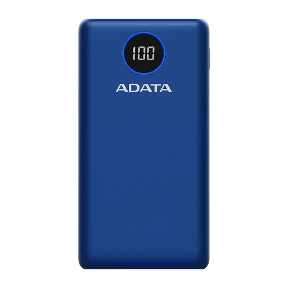 ADATA P20000QCD - Power Bank, Lithium Polymer (LiPo), 20000mAh, Blue