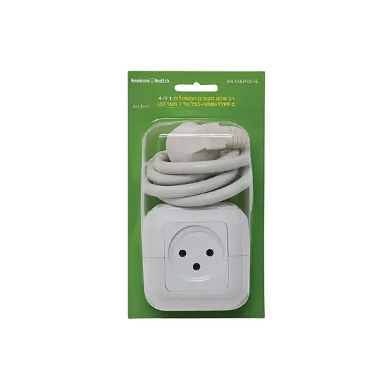 Semicom SW-CUB4UC+E - Multi-Socket Cube, 4U, USB +TYPE C Connection