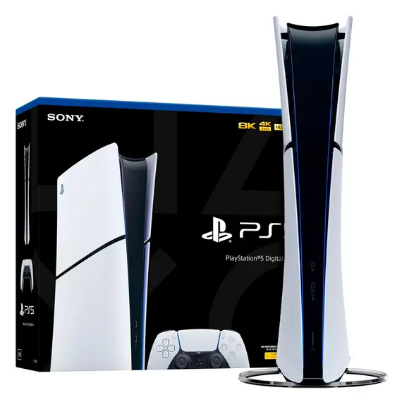Sony PlayStation 5 Digital Slim - Gaming Console, 825GB, Wi-Fi, Black, White