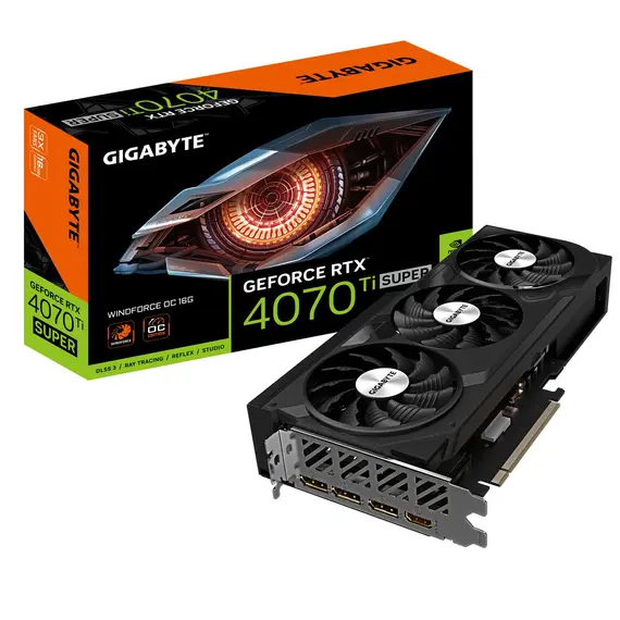 Gigabyte GeForce RTX 4070 Ti SUPER WINDFORCE OC 16G - Video Card, NVIDIA, 16GB, GDDR6X