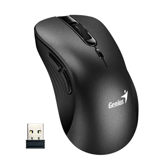 Genius 31030040403 Wireless Ergonomic Silent Mouse - USB-A Receiver, 800/1200/1600dpi, 2YR