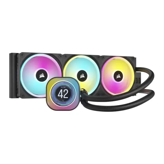 Corsair ICUE LINK LCD H150I RGB - CPU Liquid Cooler, 12cm, 3pc(s), Black