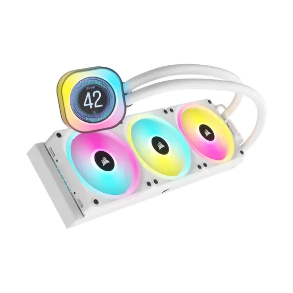 Corsair iCUE LINK H150i - LCD Liquid CPU Cooler, White