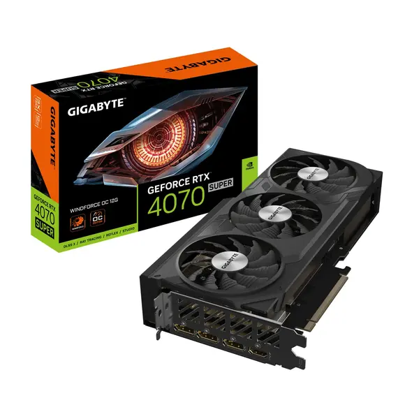 Gigabyte GeForce RTX 4070 SUPER WINDFORCE OC 12G - Video Card, NVIDIA, 12GB, GDDR6X