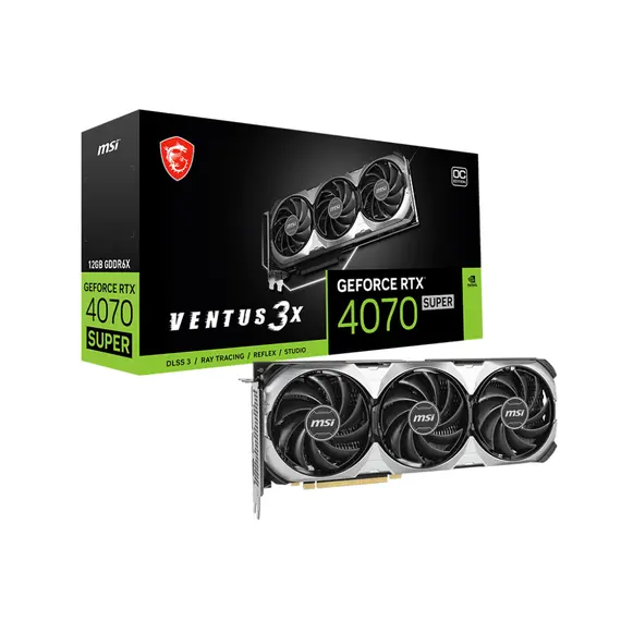 MSI VENTUS GeForce RTX 4070 SUPER 12G 3X OC - Video Card, NVIDIA, 12GB, GDDR6X