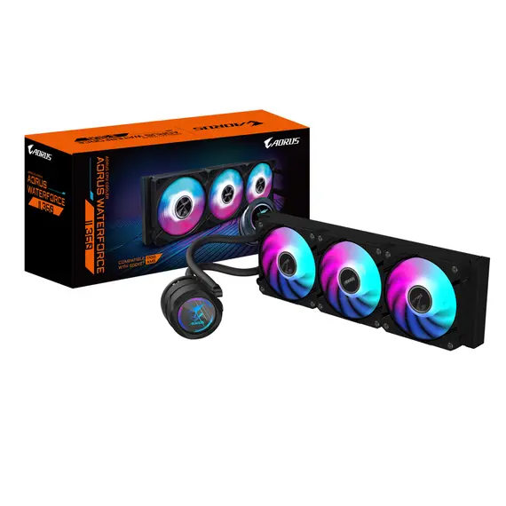Gigabyte AORUS WATERFORCE II 360 - AIO Liquid CPU Cooler, 3x120mm, Black