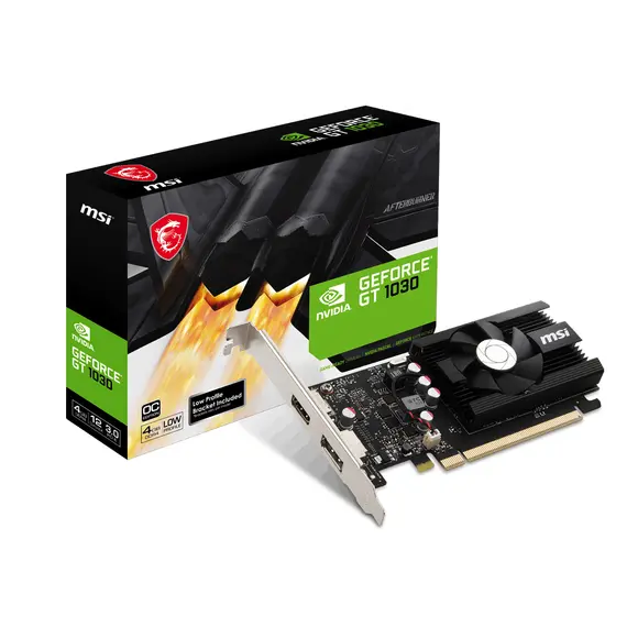 MSI GeForce GT 1030 4GD4 LP OC - Video Card, NVIDIA, 4GB, GDDR4