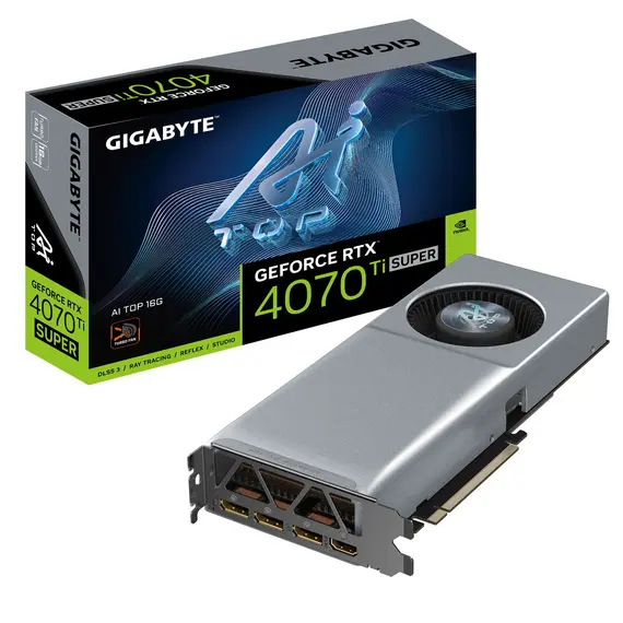 GIGABYTE GeForce RTX 4070 Ti SUPER AI TOP 16G - Graphics Card, 16GB, NVIDIA, GDDR6X, 256 bit