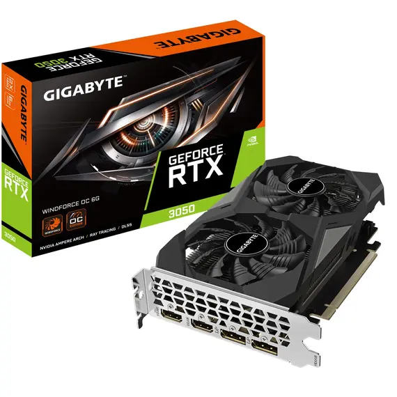 GIGABYTE GeForce RTX 3050 WINDFORCE OC 6G - Video Card, NVIDIA GeForce RTX 3050, 6GB, GDDR6