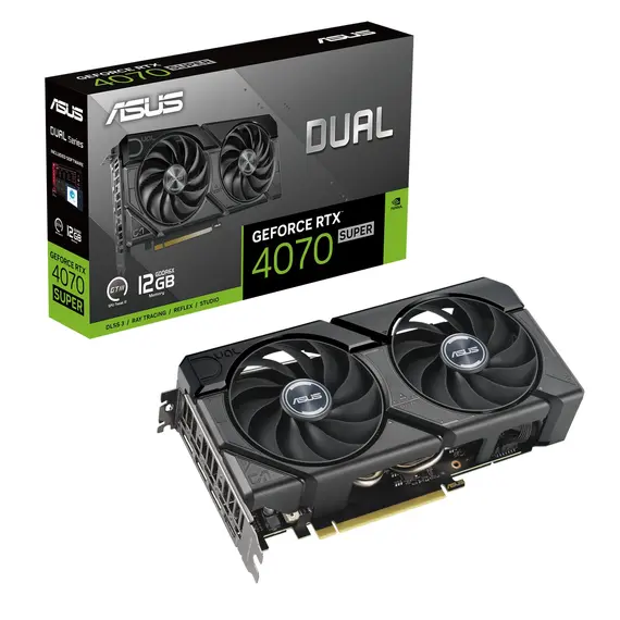 ASUS Dual -RTX4070S-12G-EVO - Video Card, NVIDIA GeForce RTX 4070 SUPER, 12GB, GDDR6X