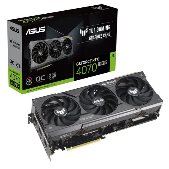 ASUS TUF Gaming TUF-RTX4070S-O12G-GAMING - Video Card, NVIDIA GeForce RTX 4070 SUPER, 12GB, GDDR6X