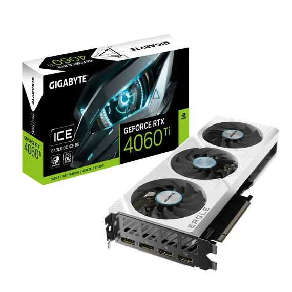 GIGABYTE GeForce RTX 4060 Ti EAGLE OC ICE 8G - Video Card, NVIDIA GeForce RTX 4060 Ti, 8GB, GDDR6