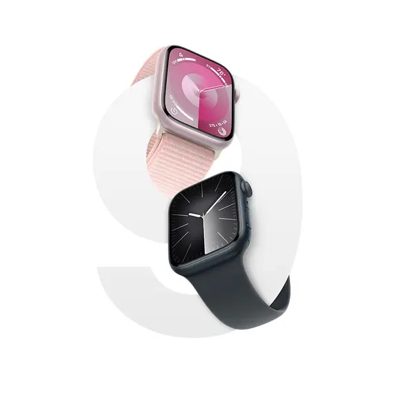 Apple Watch Series 9 - Smartwatch, GPS + Cellular, 45mm, Aluminium Case with Sport Band