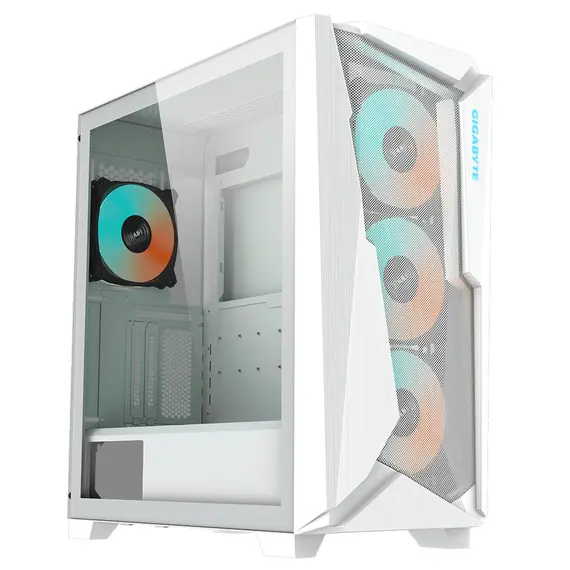 GIGABYTE C301 GLASS WHITE - Gaming PC Case, Midi Tower, White