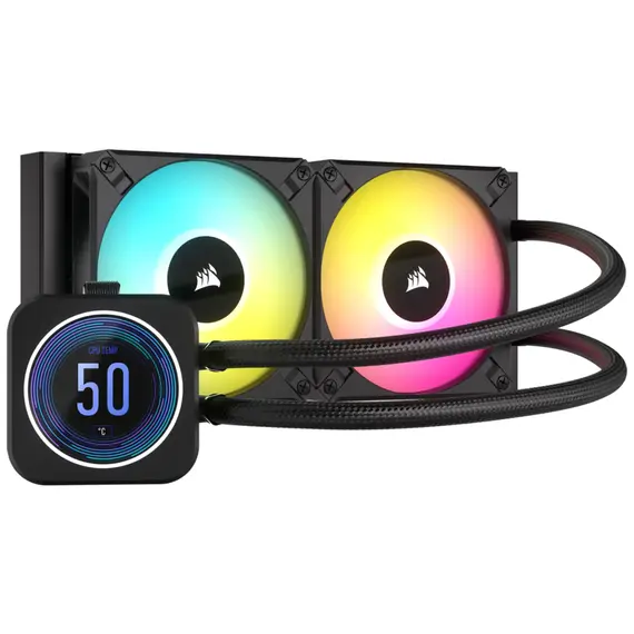 Corsair iCUE H100i ELITE LCD XT Display - Liquid CPU Cooler, 240mm, Black