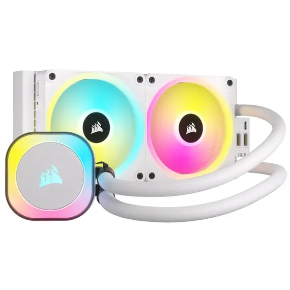 Corsair iCUE LINK H100i - AIO Liquid CPU Cooler, 240mm, RGB, White