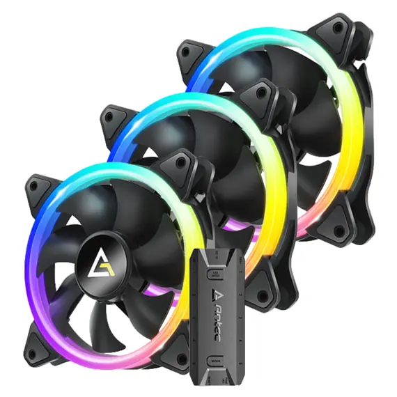 Antec Neon 120 ARGB - PC Case Fans, (x3) with PWM Controller