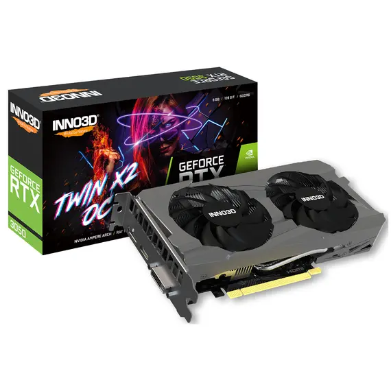Inno3D Twin X2 OC - Video Card, GeForce RTX 3050, NVIDIA, 8GB, GDDR6