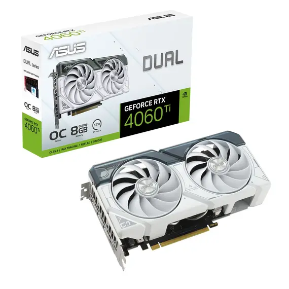 ASUS Dual RTX 4060Ti White OC Edition - Video Card, NVIDIA, GeForce RTX 4060 Ti, 8GB, GDDR6
