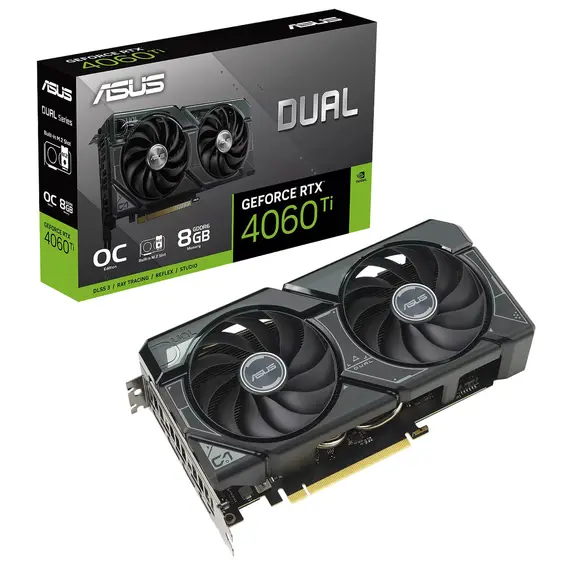 ASUS Dual -RTX4060TI-O8G-SSD NVIDIA GeForce RTX 4060 Ti 8 GB GDDR6, 90YV0JS0-M0NA00