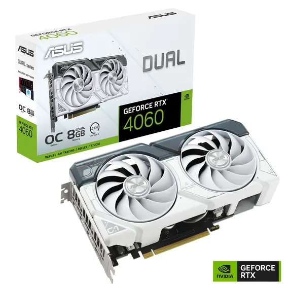 ASUS Dual -RTX4060-O8G-WHITE - Video Card, NVIDIA, GeForce RTX­ 4060, 8GB, GDDR6