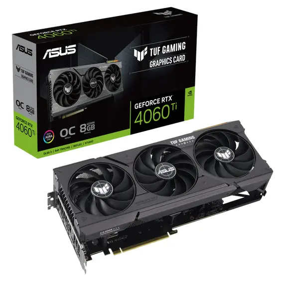 ASUS TUF Gaming TUF-RTX4060TI-O8G-GAMING - Video Card, NVIDIA GeForce RTX 4060 Ti, 8GB, GDDR6