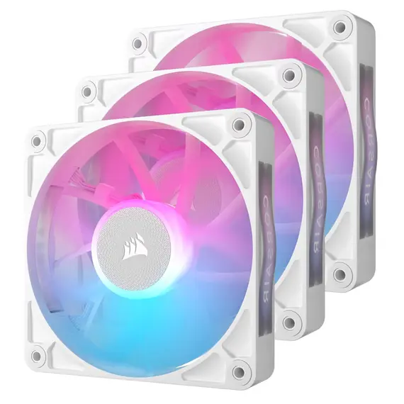 Corsair iCUE LINK RX120 - PC Case Fans (x3), RGB, 120mm, PWM, White