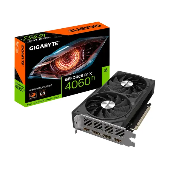 GIGABYTE GeForce RTX 4060 Ti WINDFORCE OC 16G - Graphics Card, 16GB, GDDR6, 128bit, PCI-E 4.0