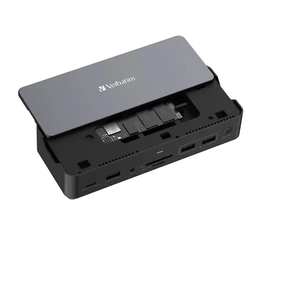 Verbatim CDS-15S - Wired Dock Station, USB 3.2 Gen 1 (3.1 Gen 1) Type-C, Black, Grey, 2 image