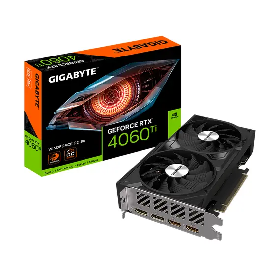 GIGABYTE GeForce RTX 4060 Ti WINDFORCE OC - Video Card, NVIDIA, 8GB, GDDR6