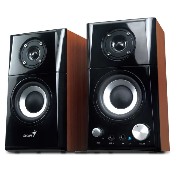 Genius 31730032400 - Two Way Hi-Fi Wood Speakers, 2YR