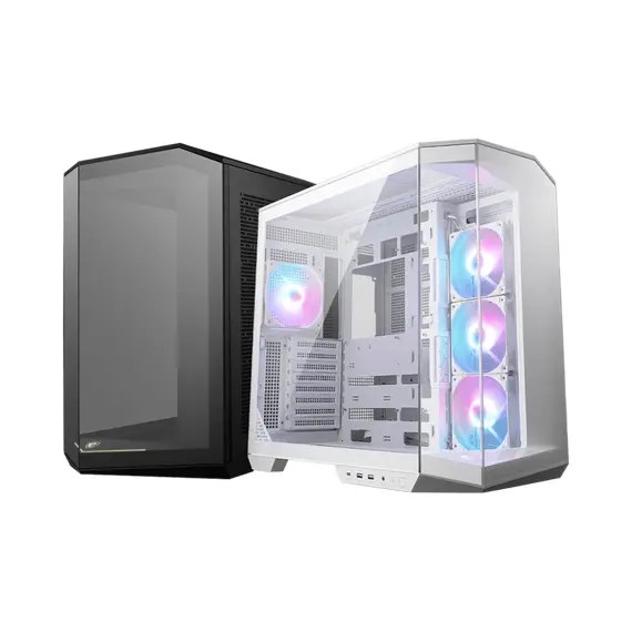 MSI MAG PANO 100R PZ - Gaming PC Case, Midi Tower, White