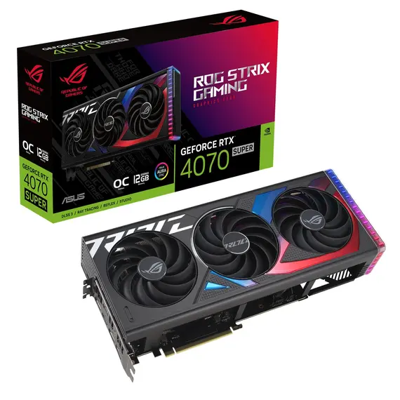 ASUS ROG -STRIX-RTX4070S-O12G-GAMING - Video Card, NVIDIA, GeForce RTX 4070 SUPER, 12GB, GDDR6X