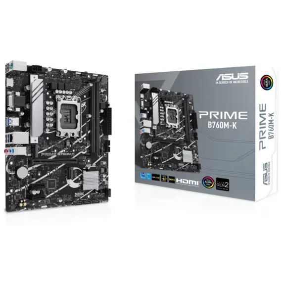 ASUS PRIME B760M-K - Motherboard, Intel B760, LGA 1700, micro ATX