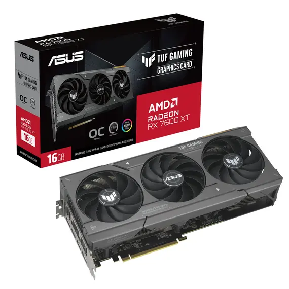 ASUS TUF Gaming TUF-RX7600XT-O16G-GAMING - Video Card, AMD Radeon RX 7600 XT, 16GB GDDR6