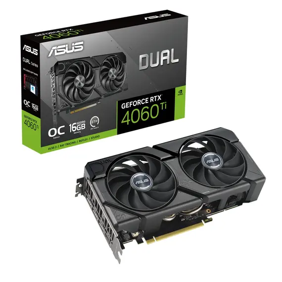 ASUS Dual -RTX4060TI-O16G-EVO - Video Card, NVIDIA, GeForce RTX 4060 Ti, 16GB GDDR6