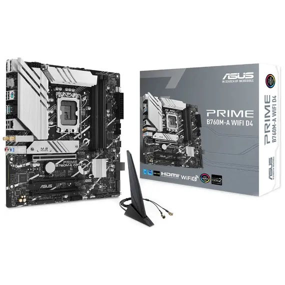 ASUS PRIME B760M-A WIFI D4 - Motherboard, Intel B760, LGA 1700, micro ATX