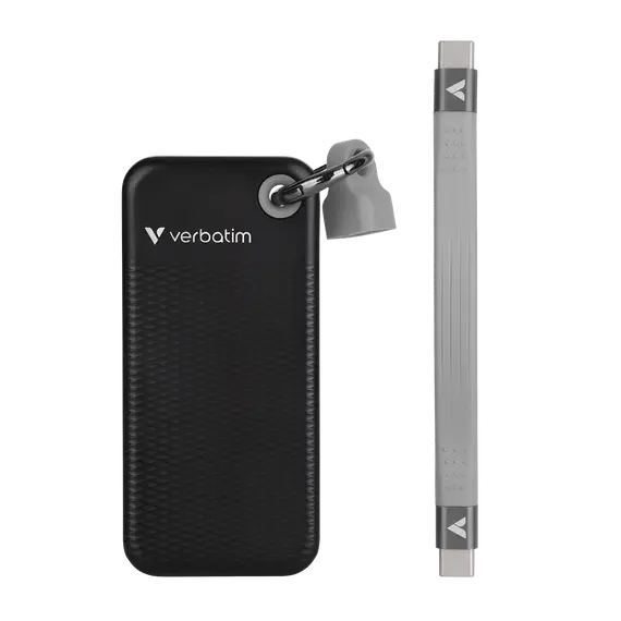 Verbatim Pocket - 2TB External SSD, USB 3.2 Gen 2, Black/Grey – דיסק חיצוני
