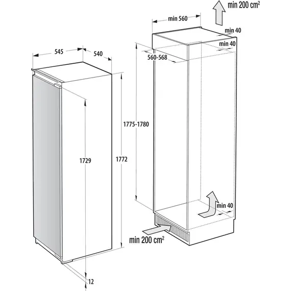 Gorenje 20014367 Upright Freezer - 235 L, E, 1772 mm, White, 1YR, изображение 8